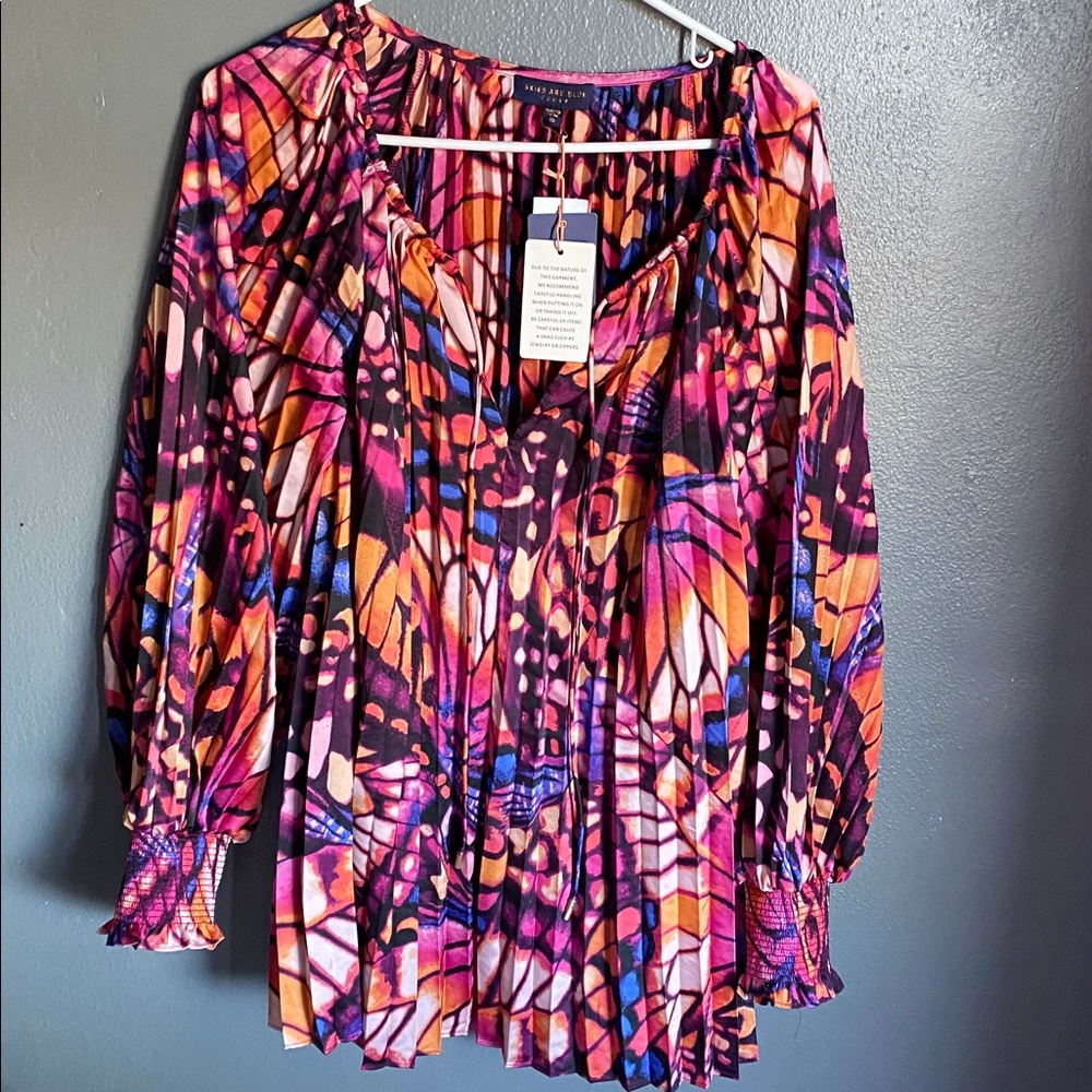 Skies Are Blue Colorful Abstract Blouse